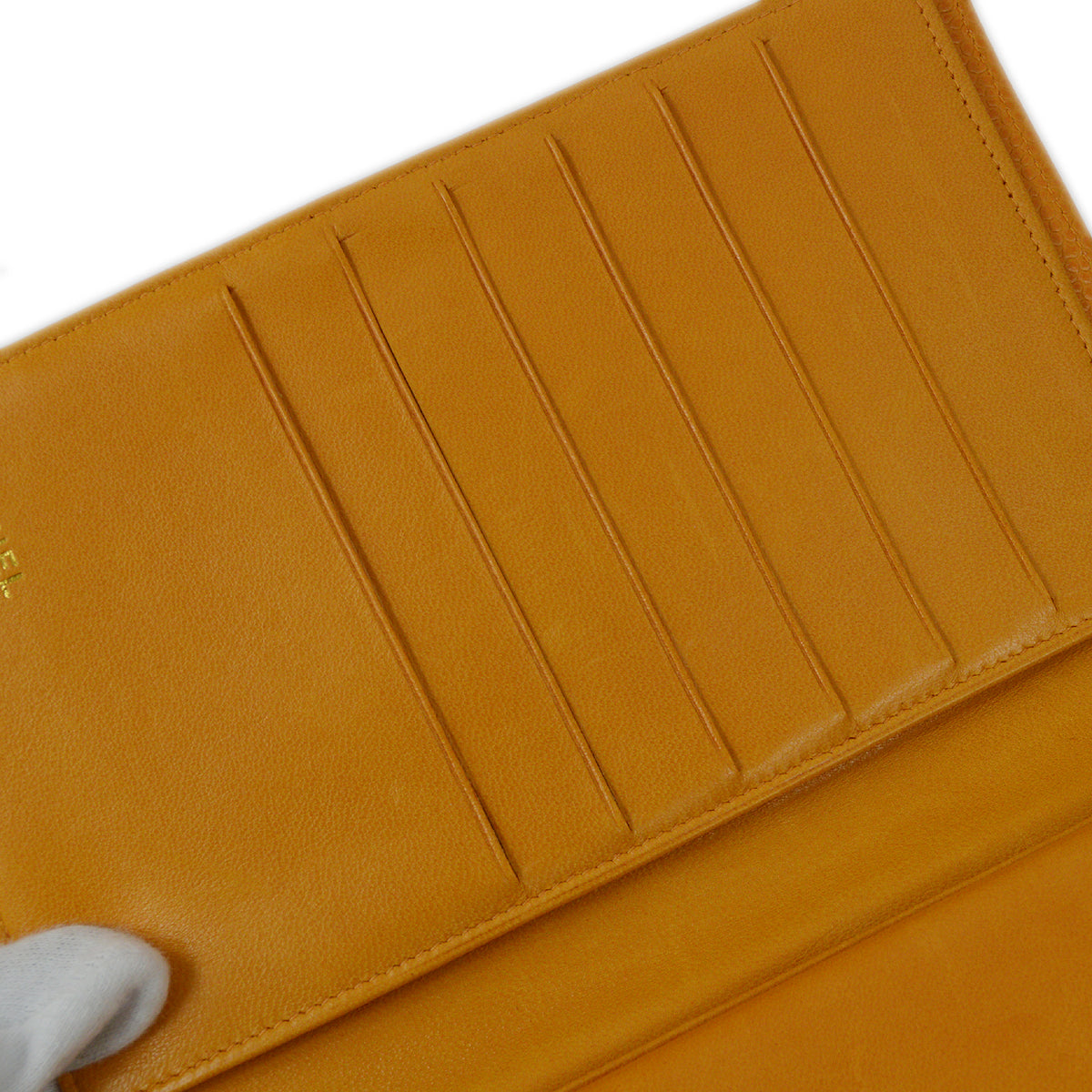 Chanel 1997-1999 Orange Caviar Timeless Long Wallet