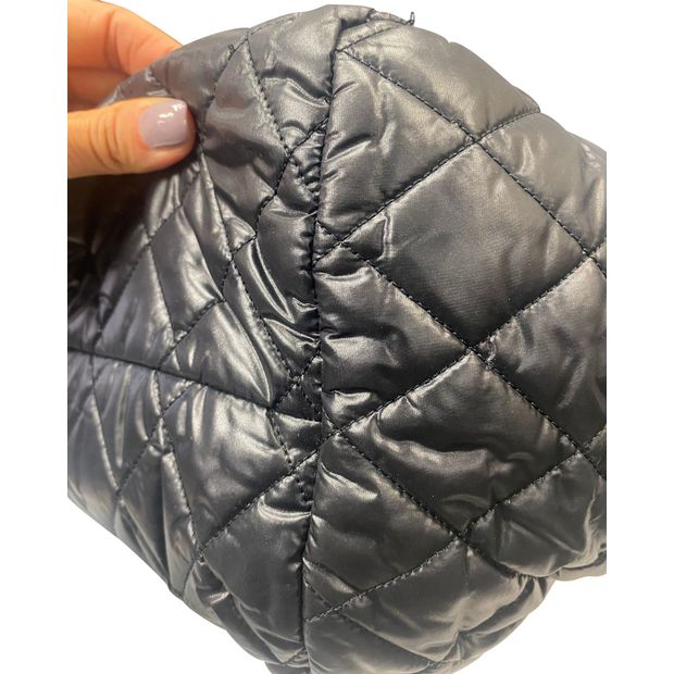 CHANEL Vintage Cocoon Bowling Bag in Black Nylon