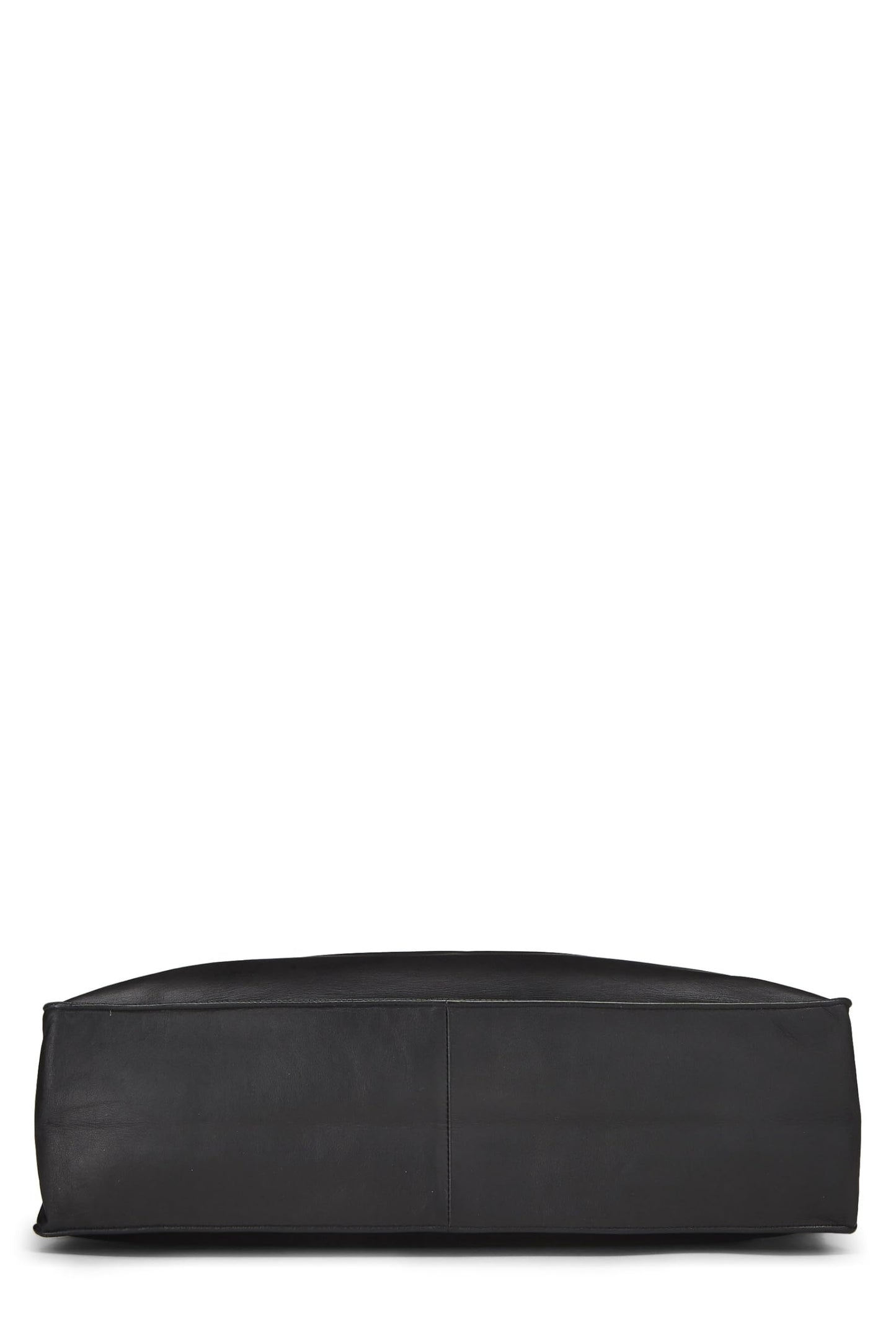 Chanel,  Black Lambskin Flat Chain Handle Tote Medium, Black