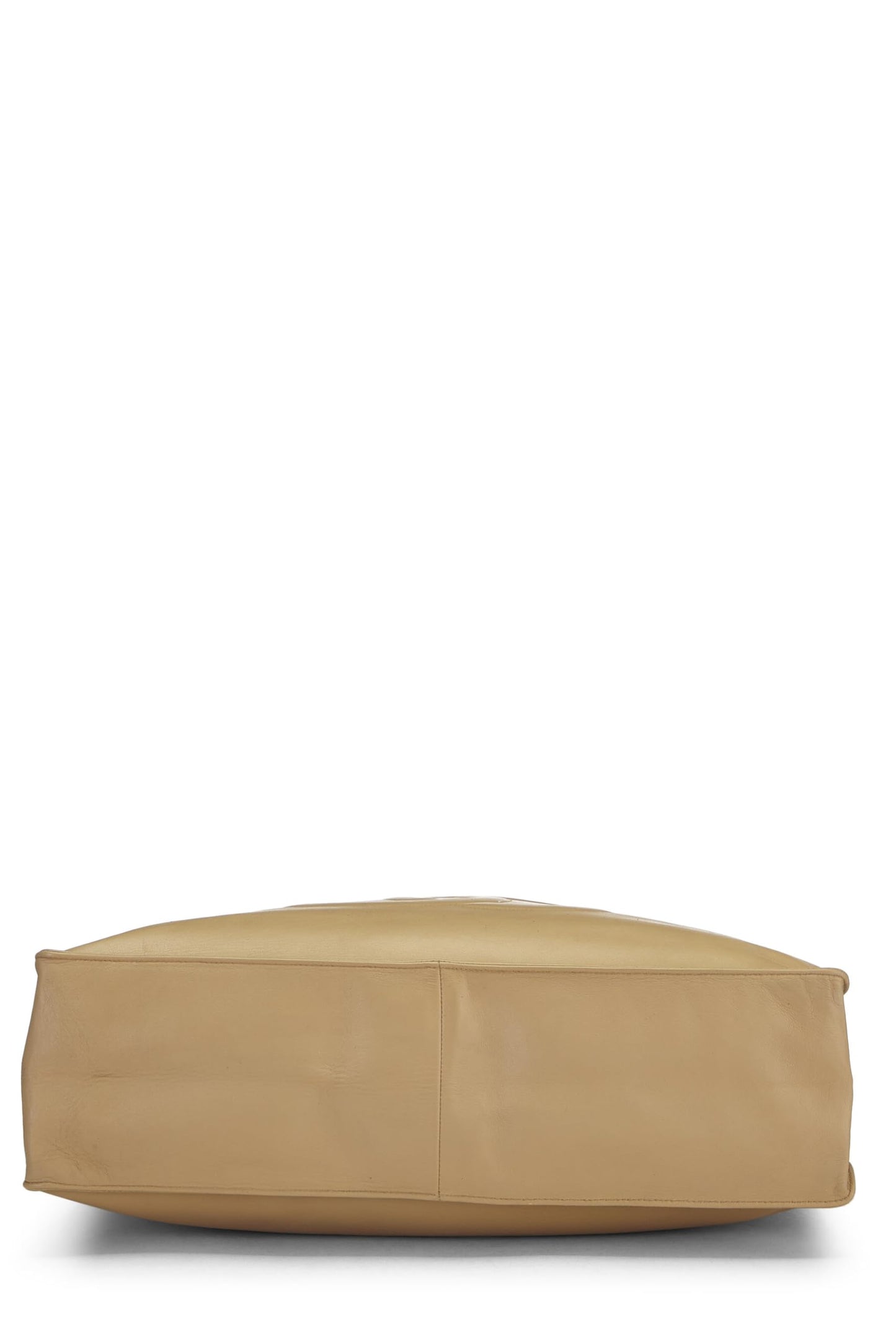 Chanel,  Beige Lambskin Flat Chain Handle Tote, Beige