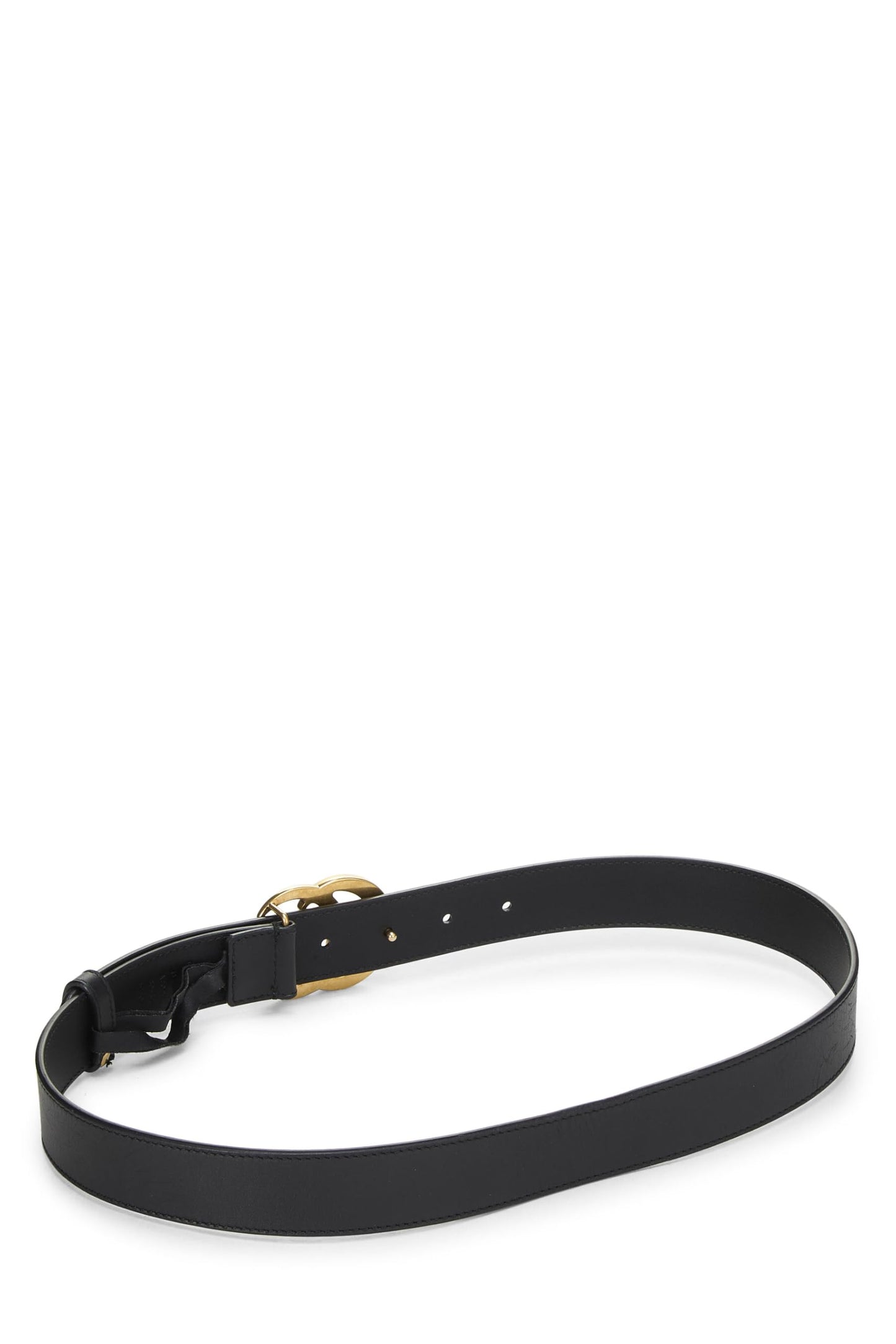 Gucci, Black Leather GG Marmont Belt, Black