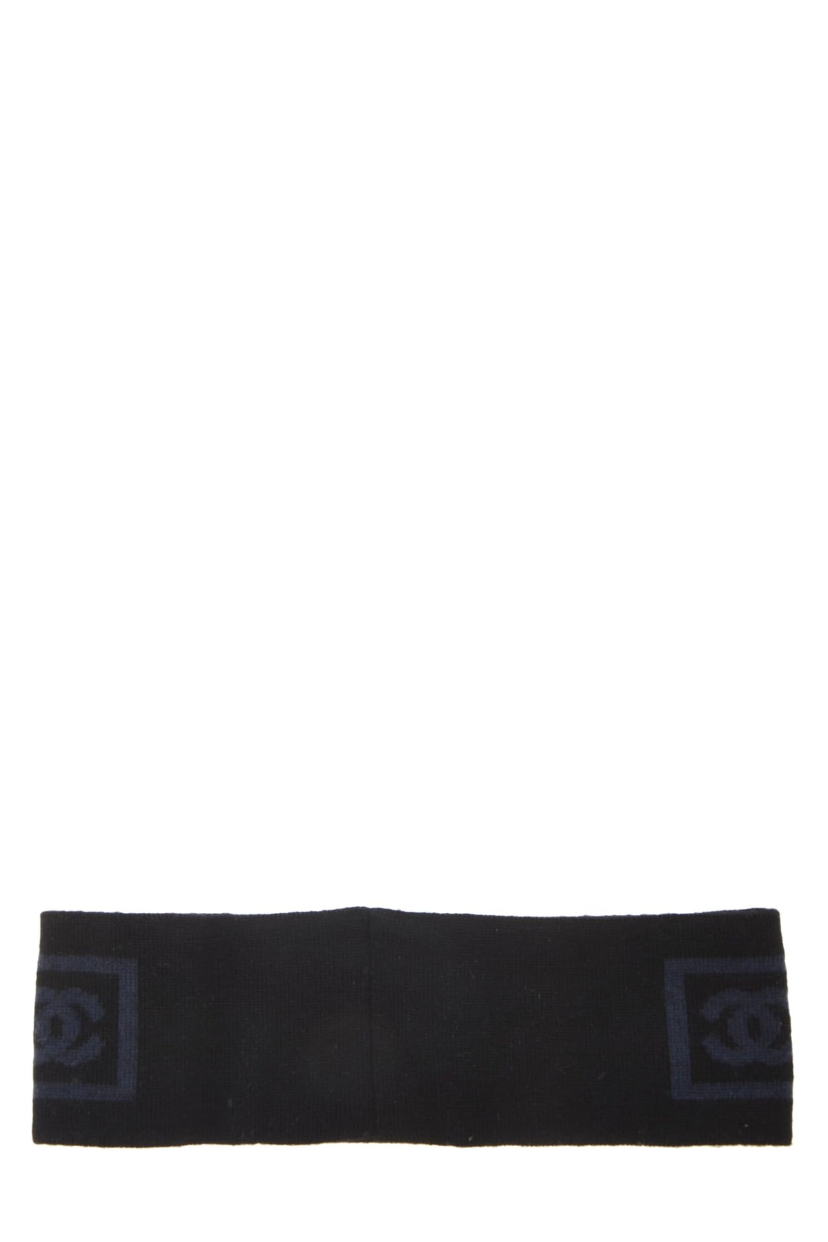 Chanel,  Black & Blue Wool Sport Ligne Headband, Black
