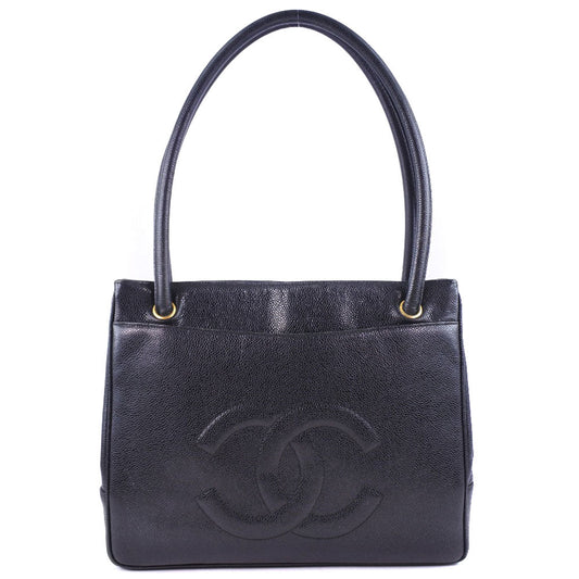 CHANEL Tote Bag Caviar skin black Women Used