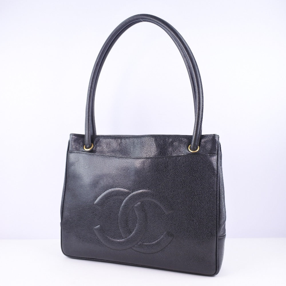 CHANEL Tote Bag Caviar skin black Women Used