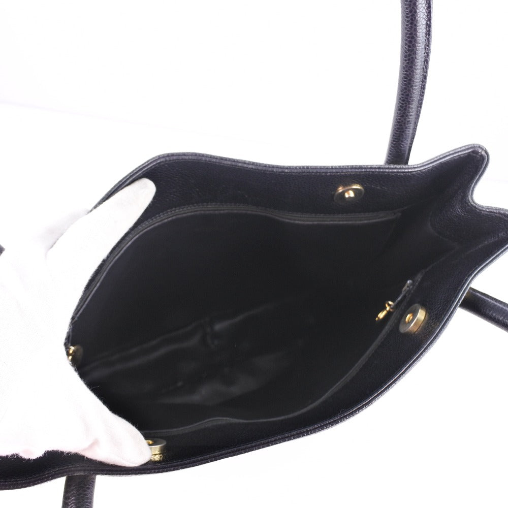 CHANEL Tote Bag Caviar skin black Women Used