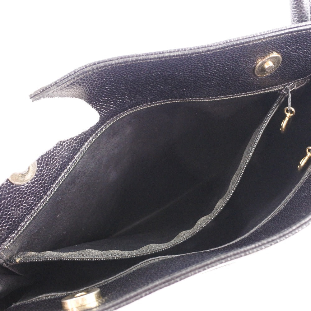 CHANEL Tote Bag Caviar skin black Women Used