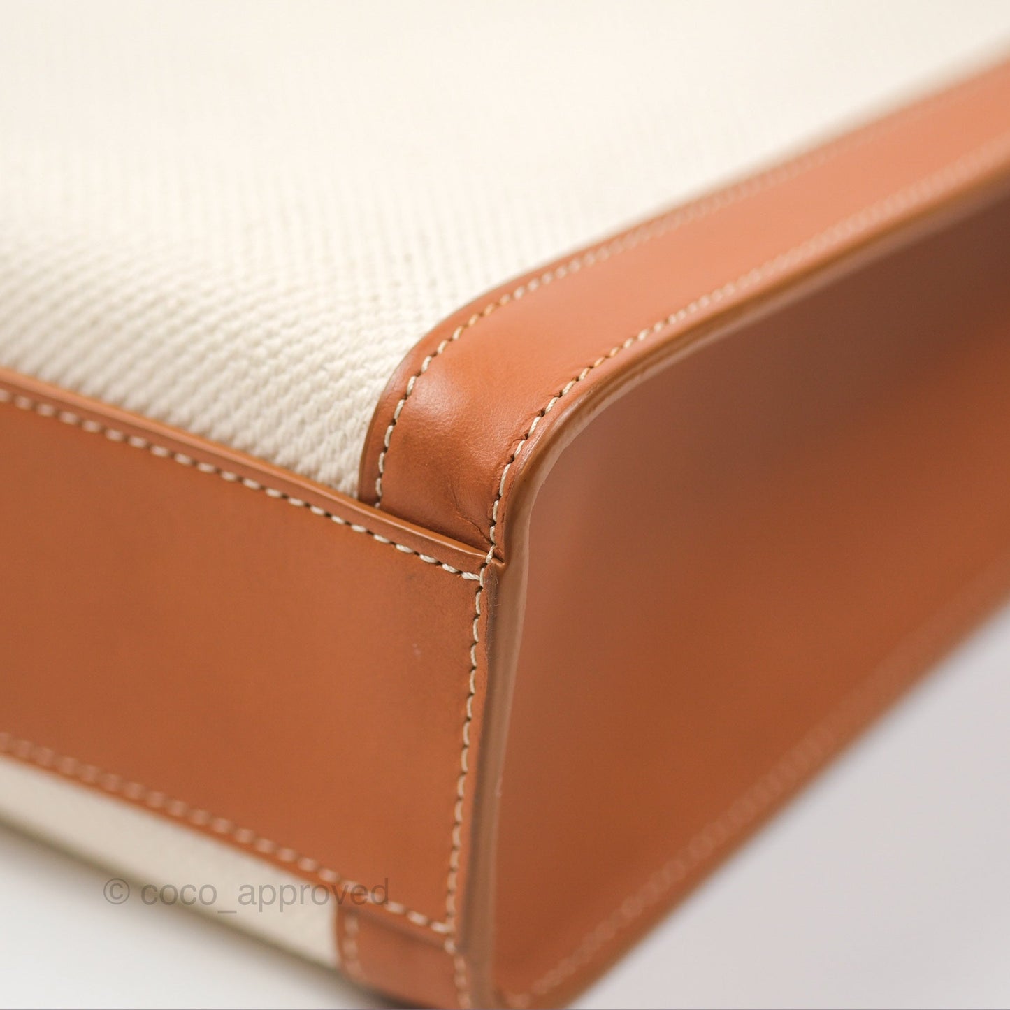 Celine Small Vertical Cabas Tote With Celine Print Natural/Tan