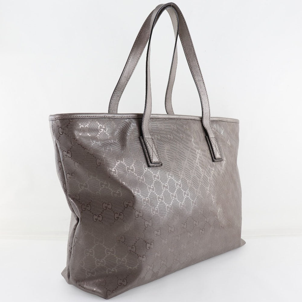 GUCCI Tote Bag 211137 PVC coated canvas Brown GG implementation Tote Women Used