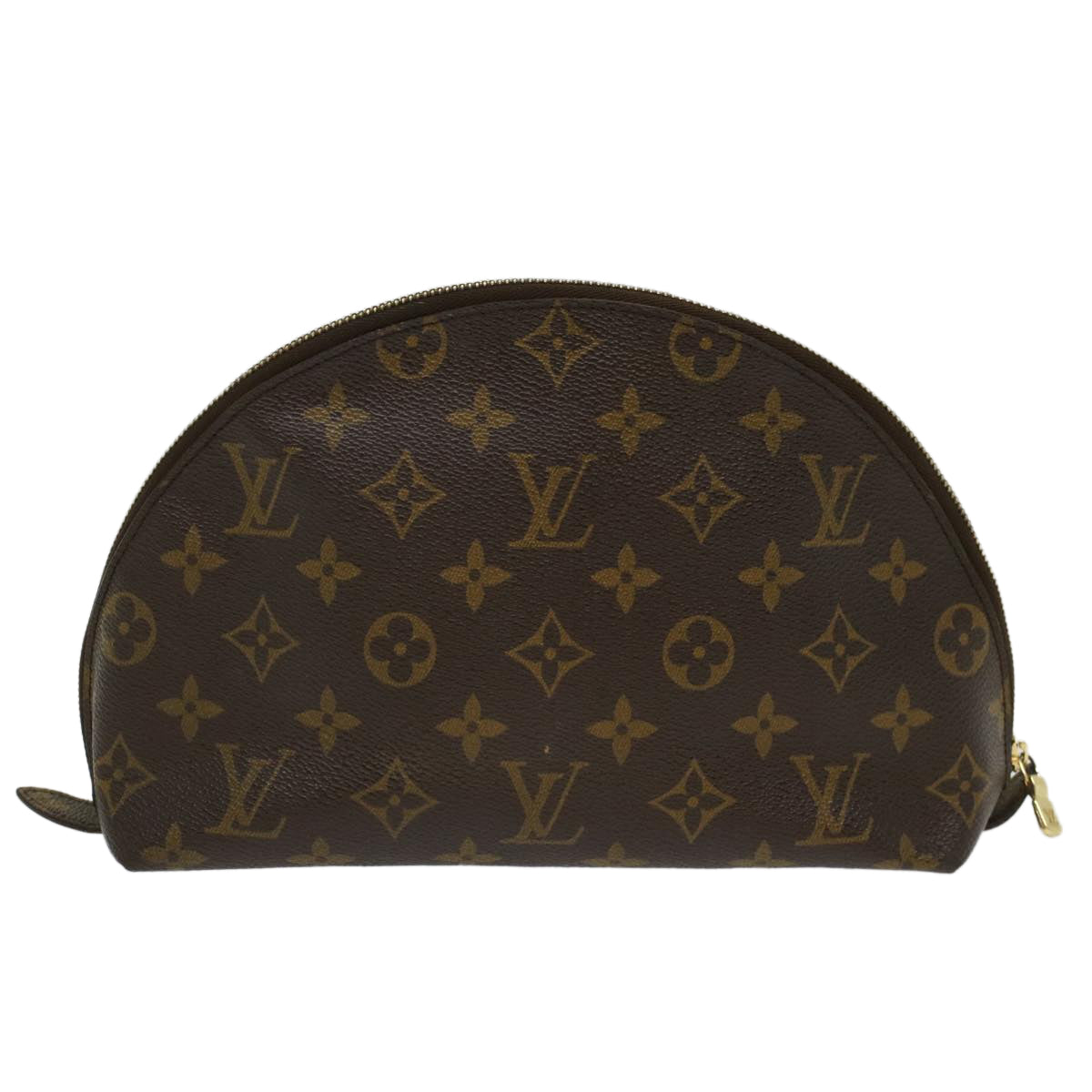 LOUIS VUITTON Monogram Trousse Demi Ronde Cosmetic Pouch M47520 LV Auth 52288