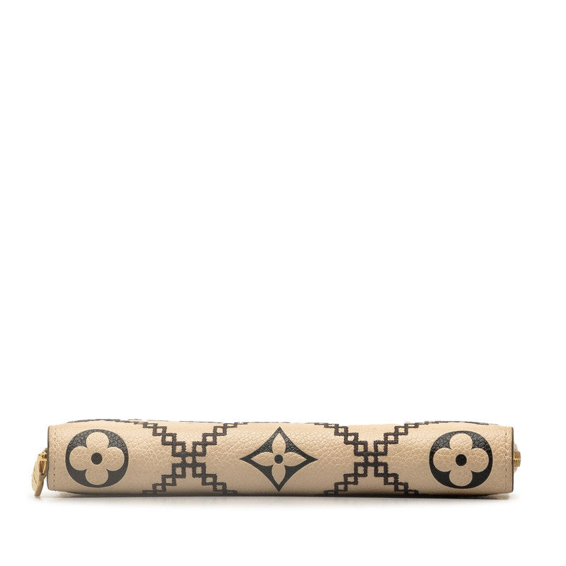 Louis Vuitton Monogram Amplant Broderie Zippie Wallet Long Wallet M81141 Cream Beige Leather  Louis Vuitton