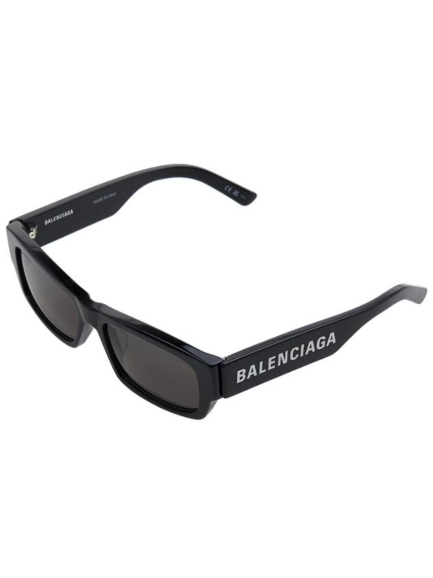 Luxury Balenciaga  Acetate Rectangular Frame Sunglasses Black