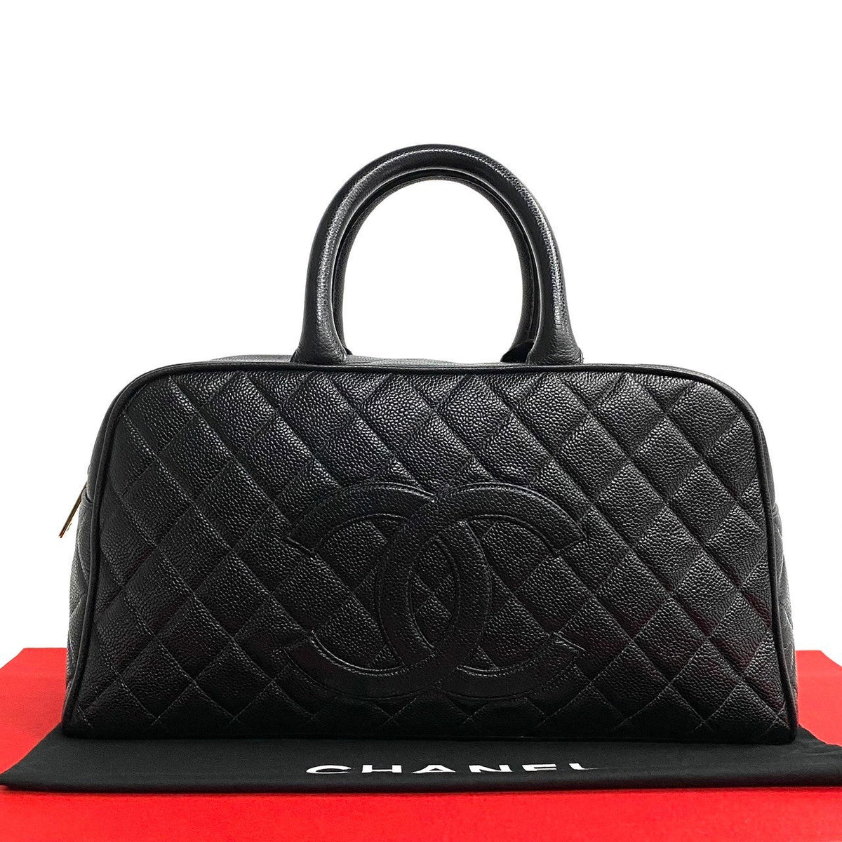 CHANEL Handbag Matt caviar skin black Caviar skin