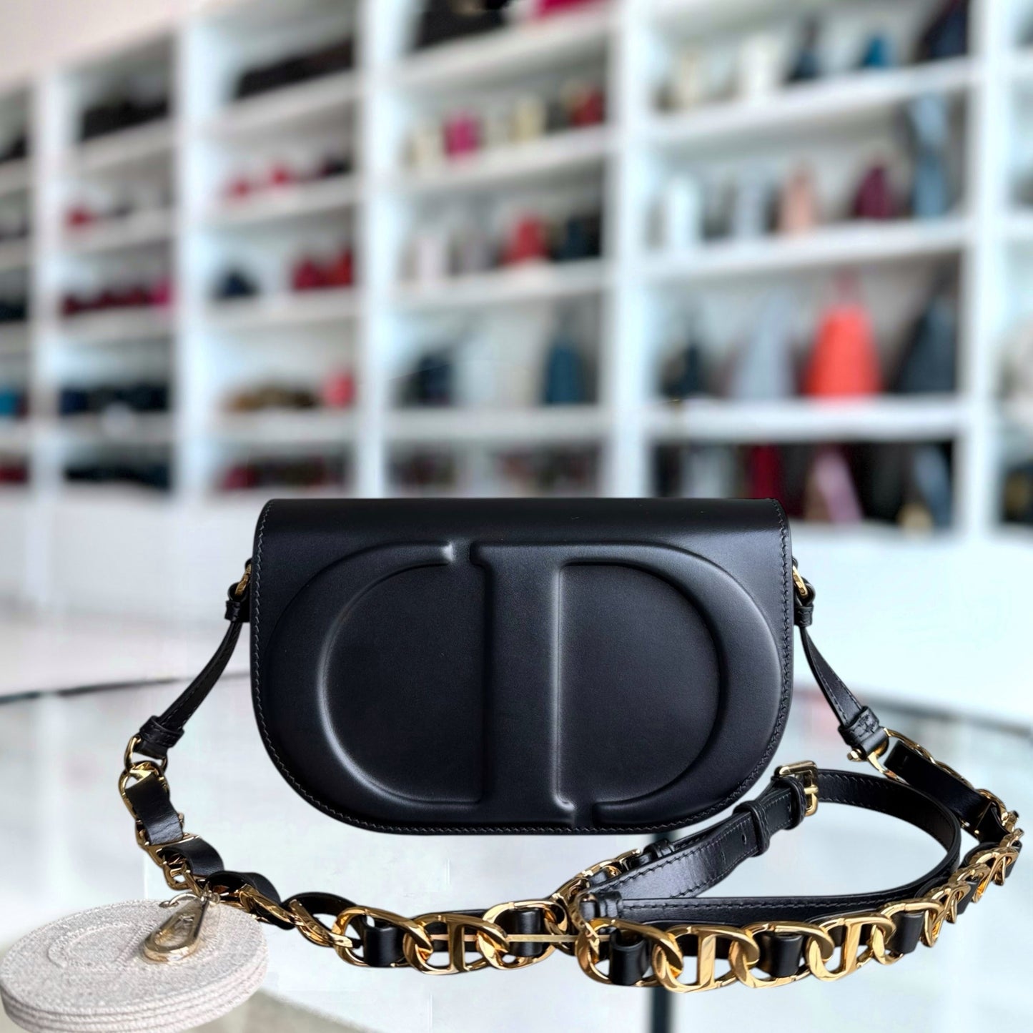 Dior CD Signature Bag - Black Calfskin Gold Hardware