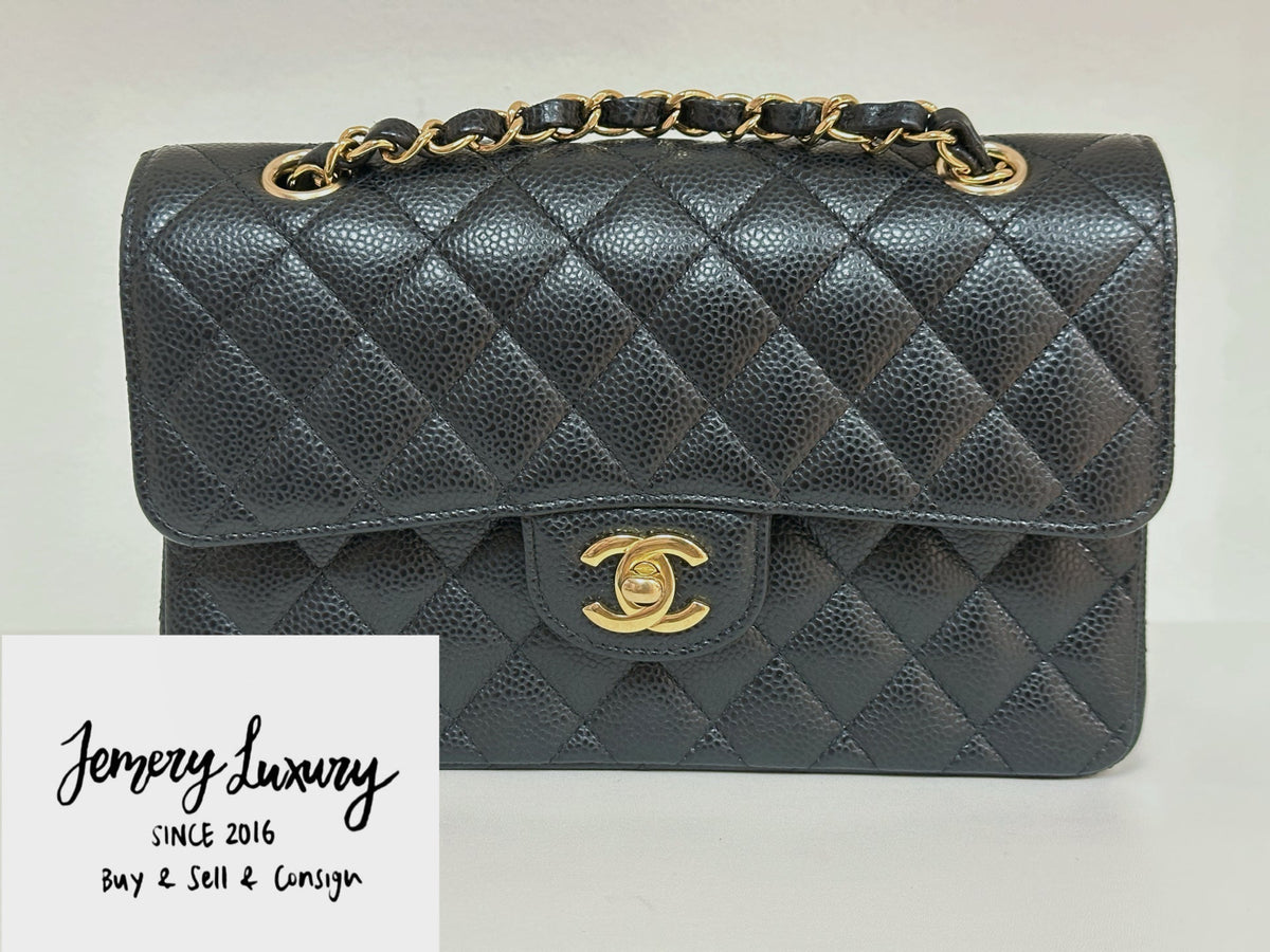 Chanel Small Classic Quilted Caviar Double Flap Bag Black