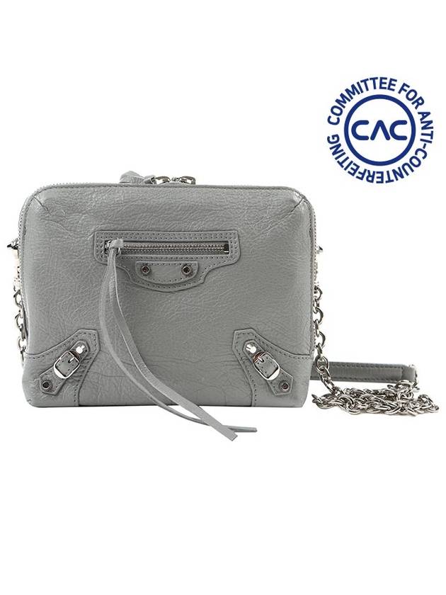 Luxury Balenciaga  Classic Reporter Chain Cross Bag Grey