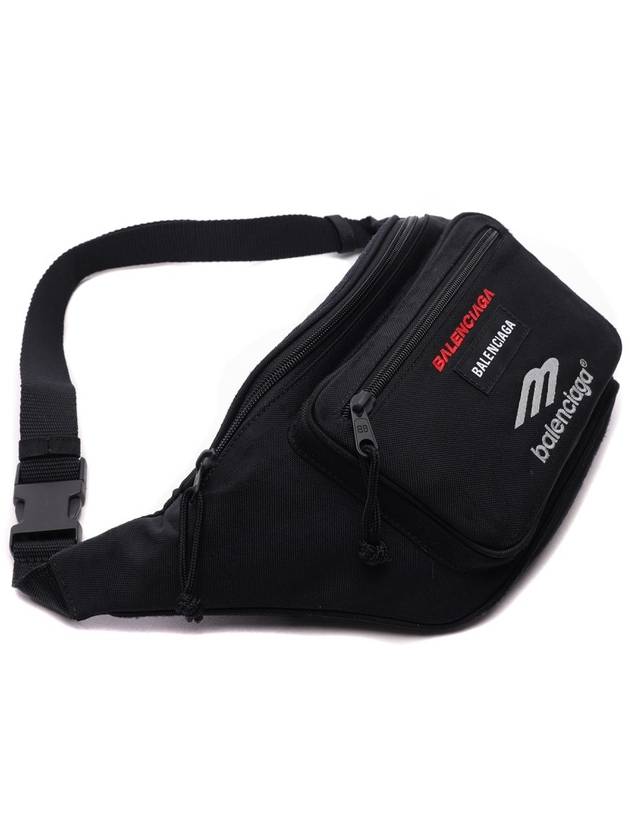 Luxury Balenciaga  Explorer Logo Belt Bag Black