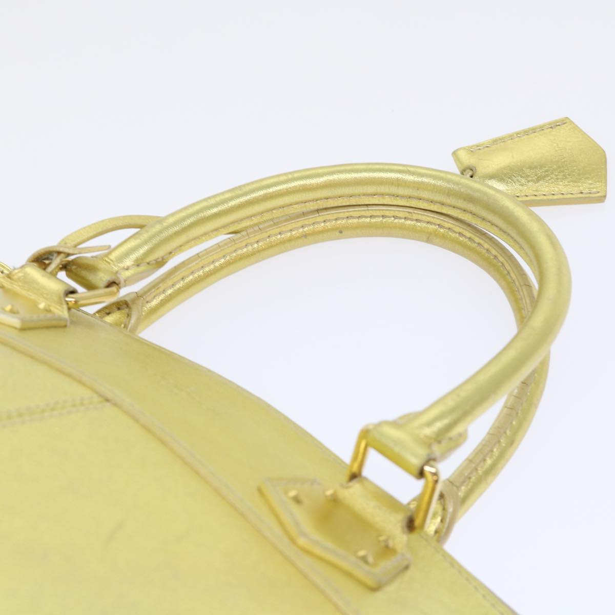 LOUIS VUITTON Suhari Lockit PM Hand Bag Leather Gold All M95433 LV Auth 53063