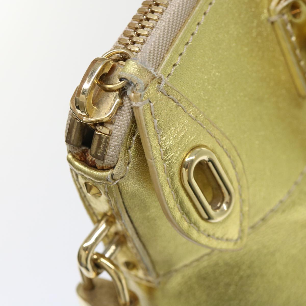 LOUIS VUITTON Suhari Lockit PM Hand Bag Leather Gold All M95433 LV Auth 53063