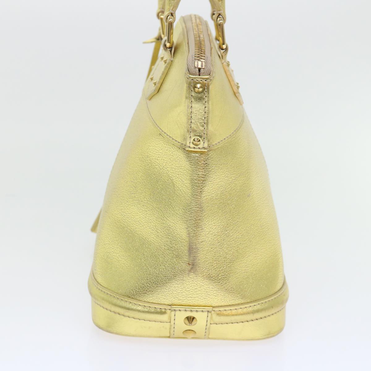 LOUIS VUITTON Suhari Lockit PM Hand Bag Leather Gold All M95433 LV Auth 53063