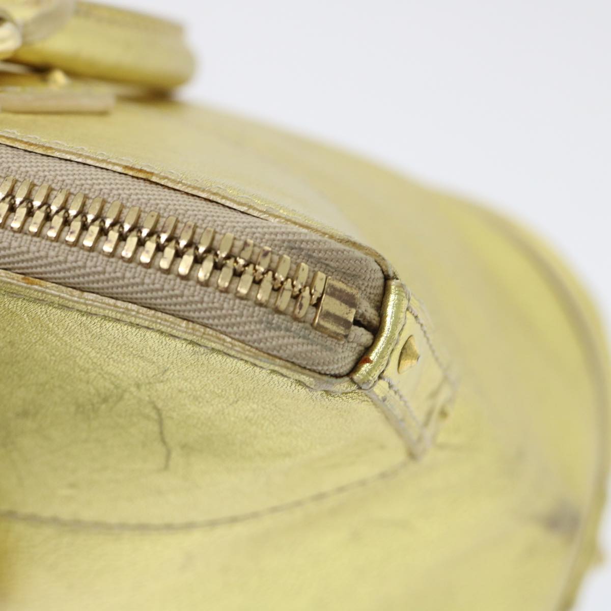 LOUIS VUITTON Suhari Lockit PM Hand Bag Leather Gold All M95433 LV Auth 53063