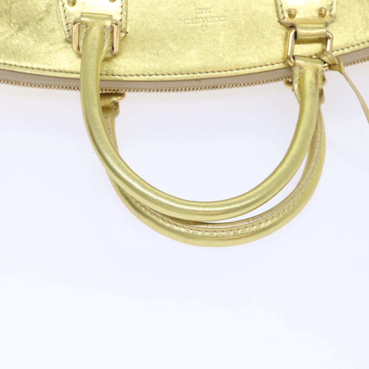 LOUIS VUITTON Suhari Lockit PM Hand Bag Leather Gold All M95433 LV Auth 53063