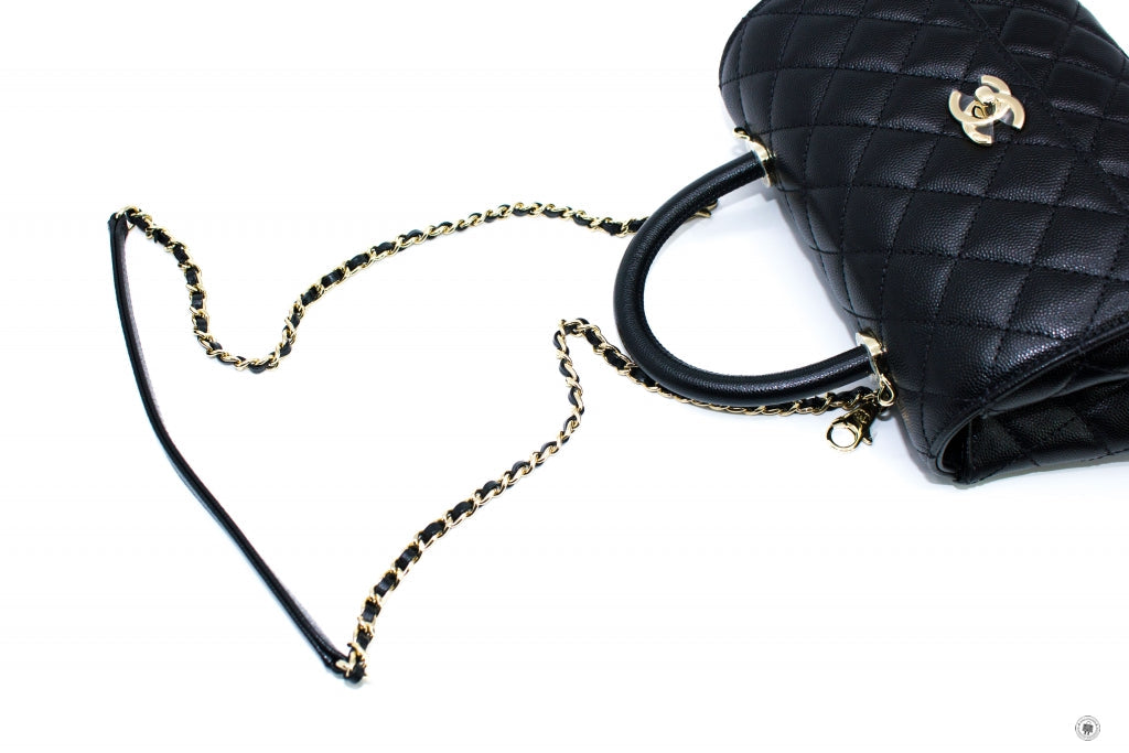 Chanel A92990 B05061 Small Coco Handle Black   94305 Caviar Shoulder Bags Pbhw
