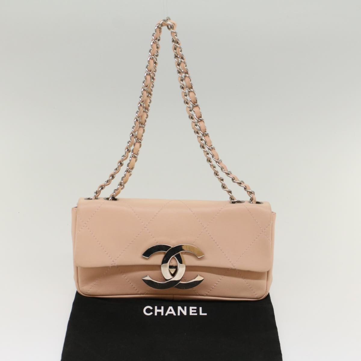 Top Quality Chanel Matelasse Chain Shoulder Bag Leather Pink CC Auth 53097