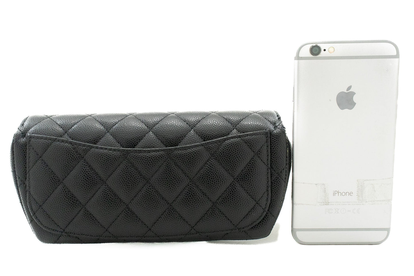 CHANEL Flap Phone Holder With Chain Bag Black Crossbody Clutch