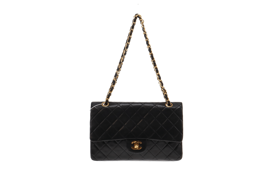 Chanel Medium Classic Lambskin Black Double Flap 1989/91