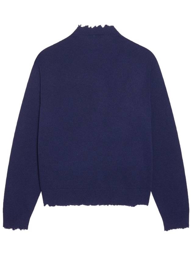 Luxury Balenciaga  B Logo Knit Top Navy
