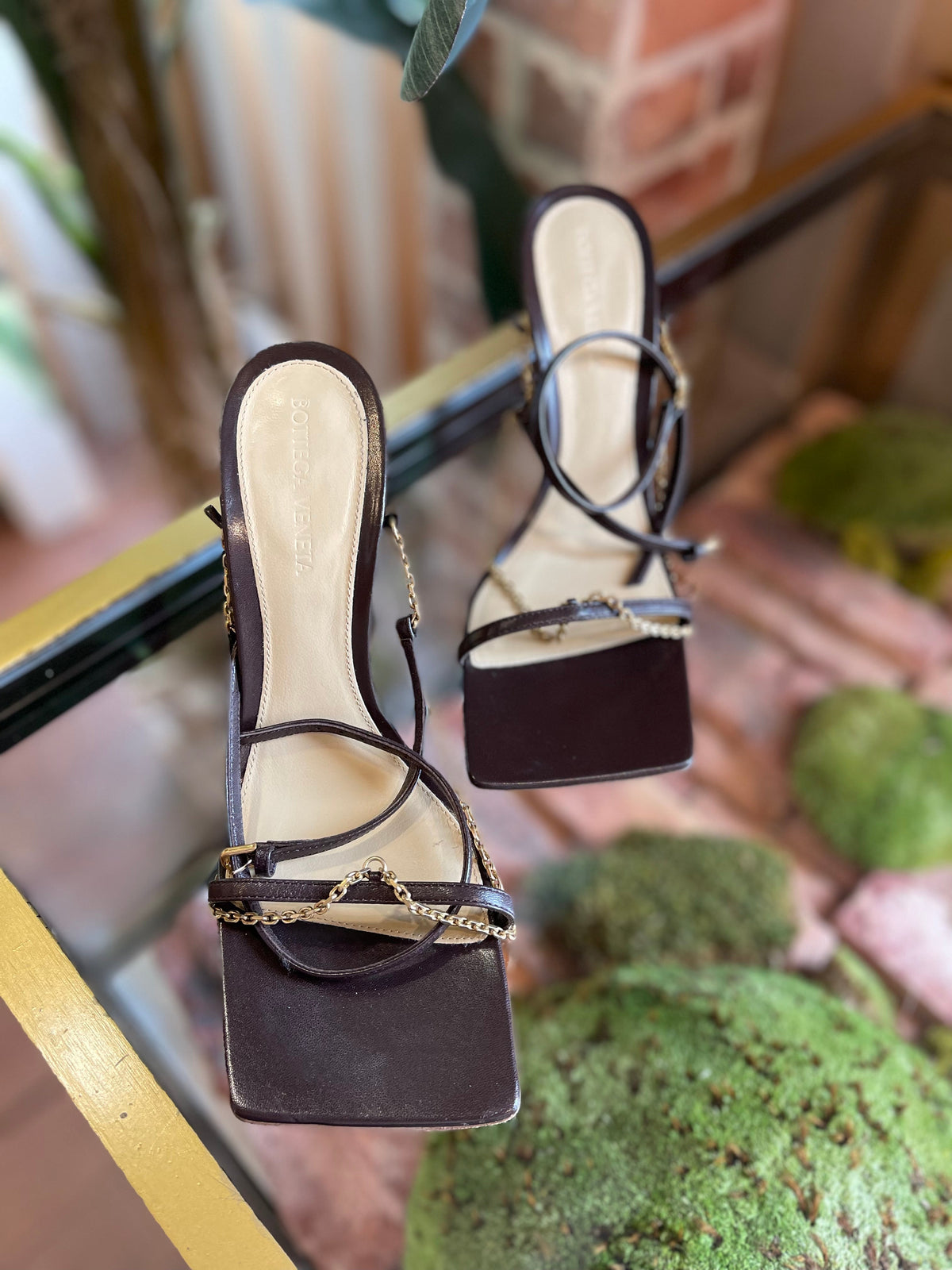 BOTTEGA VENETA Brown Stretch Heels Sz 38
