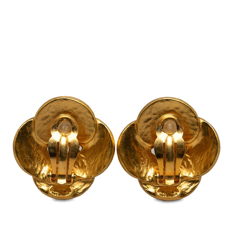 Chanel Vintage Cocomark Alabesk Clover Earring Gold Makeup  Chanel