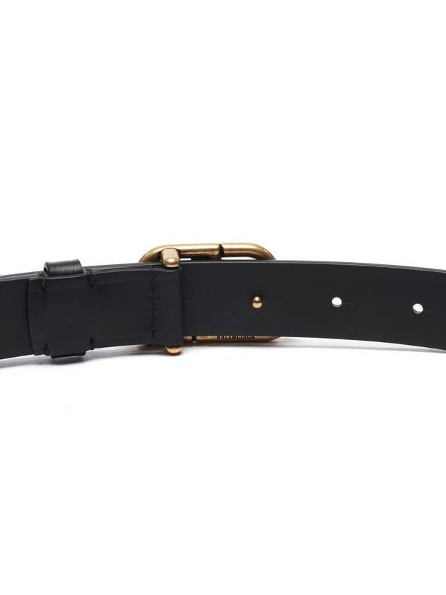 Luxury Balenciaga  BB Buckle Belt Black Gold