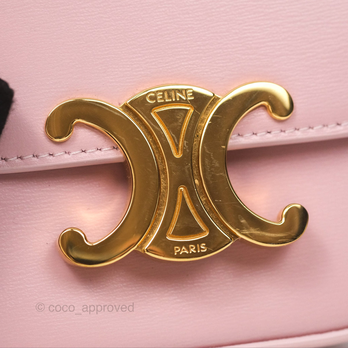 Celine Mini Triomphe Shiny Calfskin Pink