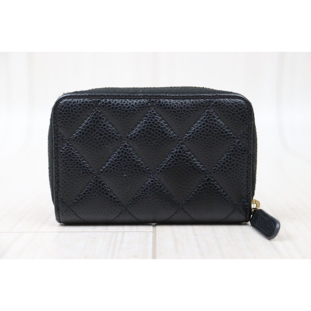 Rank A｜Chanel Caviar Skin Wallet Black Made in 2019 Year｜S24061731