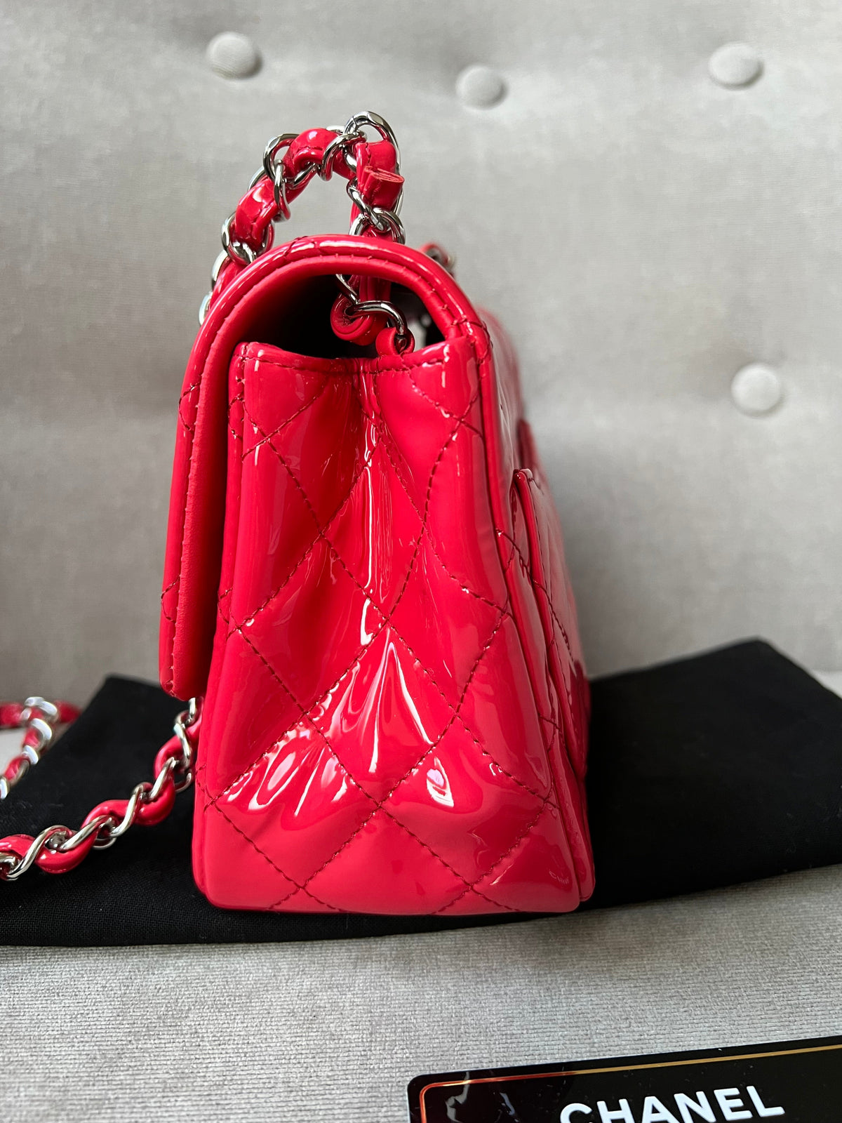 Chanel Square Mini Classic Flap in Pink Patent