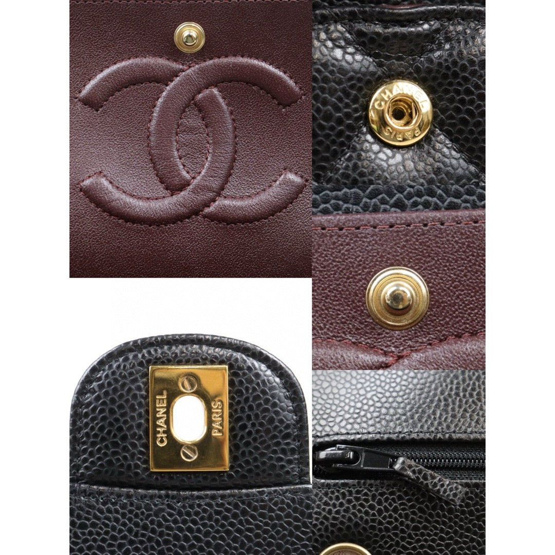 Very Good ( Rank A)｜ Full Set  CHANEL Caviar Skin Matrasse Double Flap 25 Shoulder Bag Black Made In 2020 Year｜S25030103