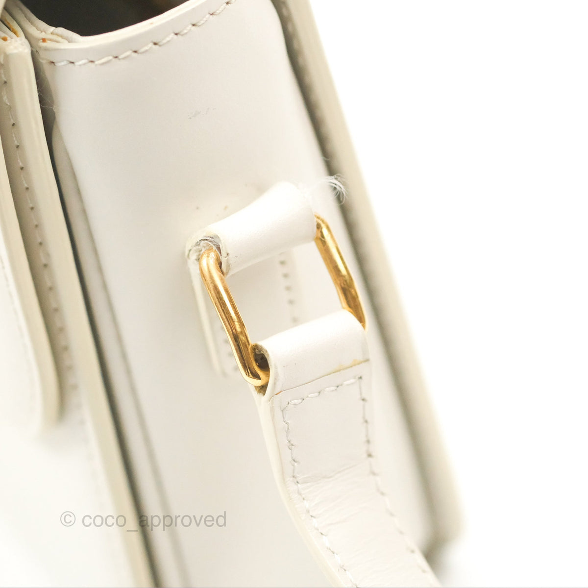 Celine Teen Triomphe Bag Shiny Calfskin White