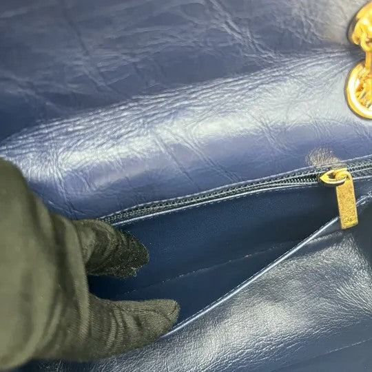 2.55 Reissue Flap Mini Aged Calfskin Quilted Navy Blue