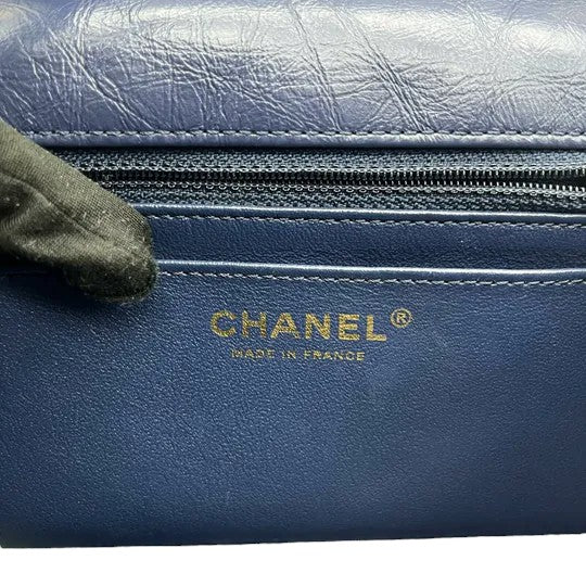 2.55 Reissue Flap Mini Aged Calfskin Quilted Navy Blue