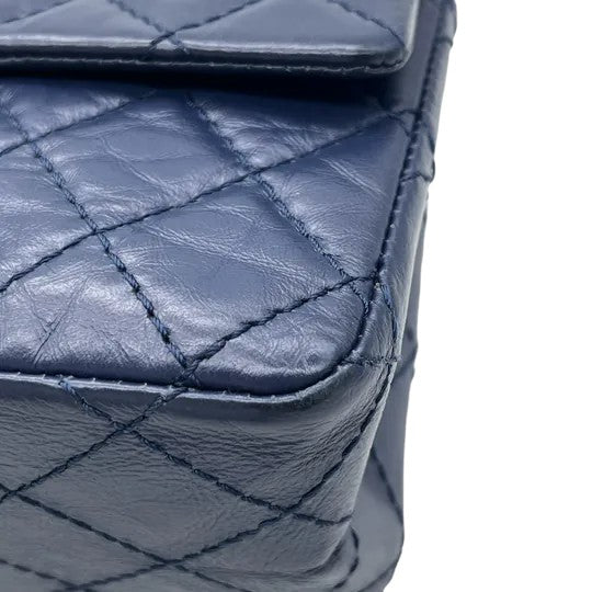 2.55 Reissue Flap Mini Aged Calfskin Quilted Navy Blue