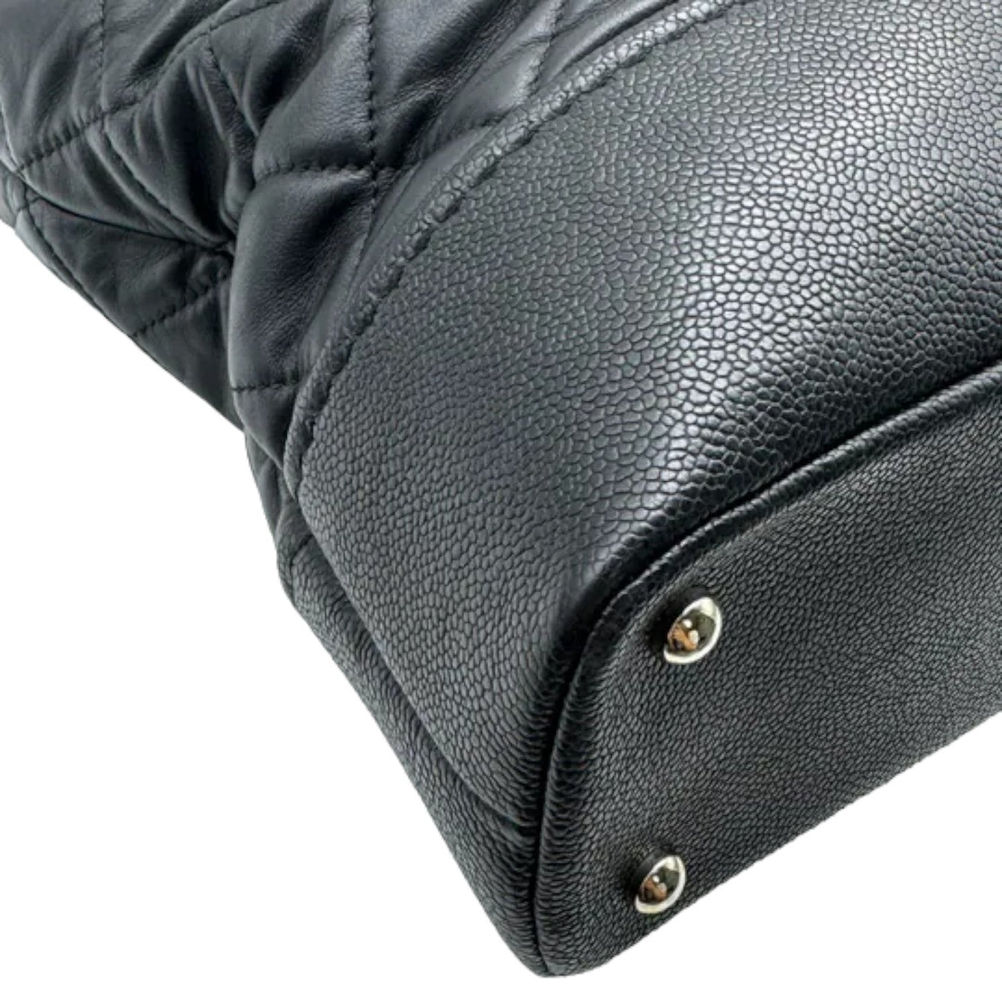 Bi Coco Large Shopper Tote Lambskin Caviar Quilted Black SHW