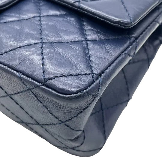 2.55 Reissue Flap Mini Aged Calfskin Quilted Navy Blue
