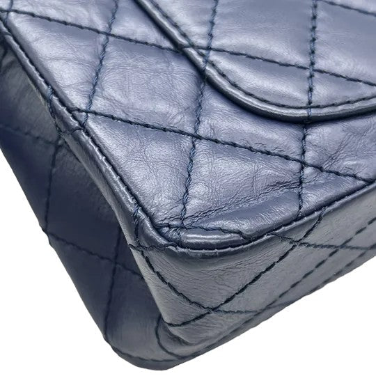 2.55 Reissue Flap Mini Aged Calfskin Quilted Navy Blue
