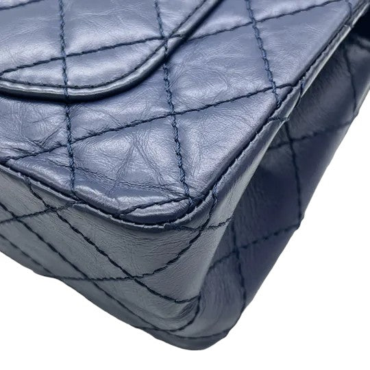 2.55 Reissue Flap Mini Aged Calfskin Quilted Navy Blue