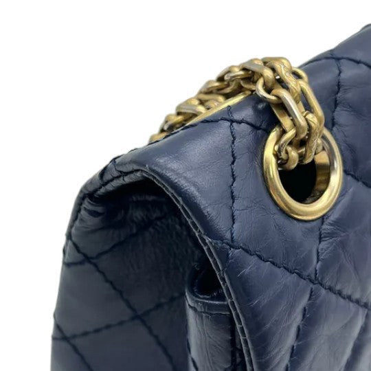 2.55 Reissue Flap Mini Aged Calfskin Quilted Navy Blue