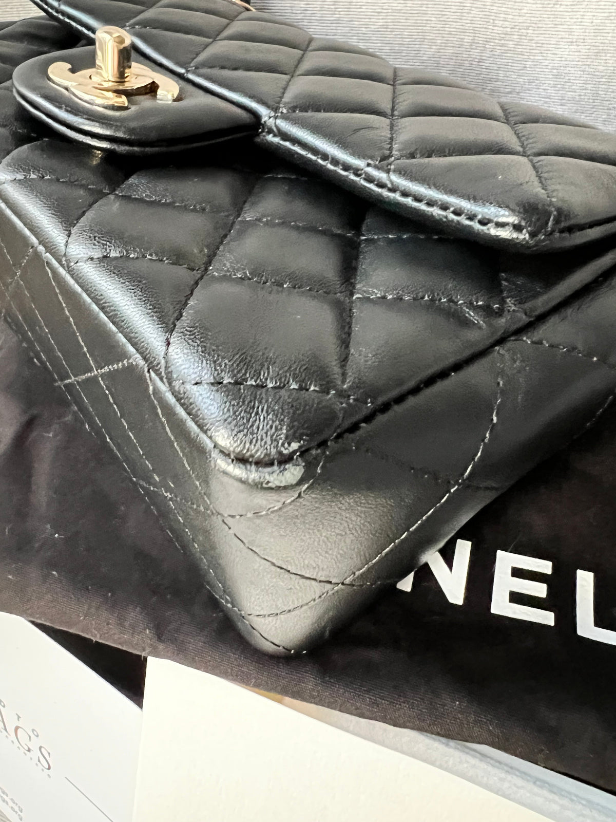 Chanel Mini Rectangular Classic Flap in Black Lambskin