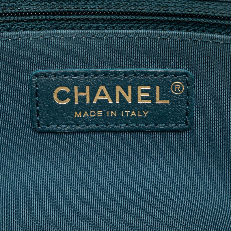 Chanel Matrases Coco Mark Chain Shoulder Bags Green Leather   Chanel