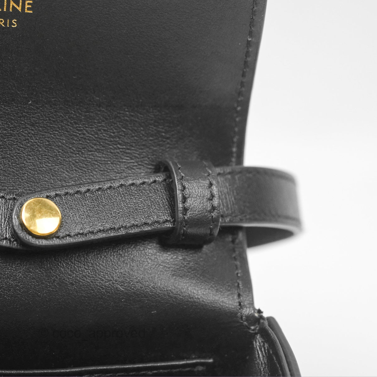 Celine Mini Triomphe Shiny Calfskin Black