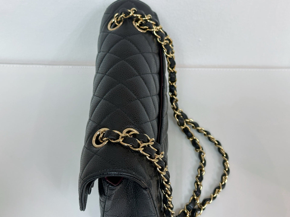 Chanel Small Classic Quilted Caviar Double Flap Bag Black